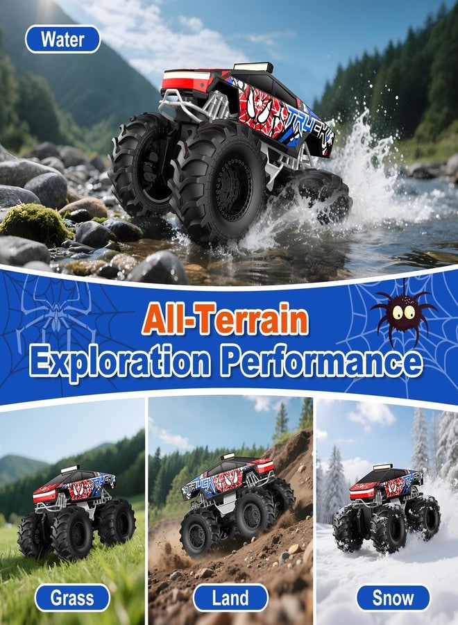 TOZDTO Remote Control Car, Amphibious Monster Truck Toys for Boys RC Cars, 2.4 GHz Waterproof RC Trucks, 1:18 4WD All Terrain Off-Road Pickup, Cool Christmas Birthday Ideas Gifts for Kids 6+ Year Old - Image 5